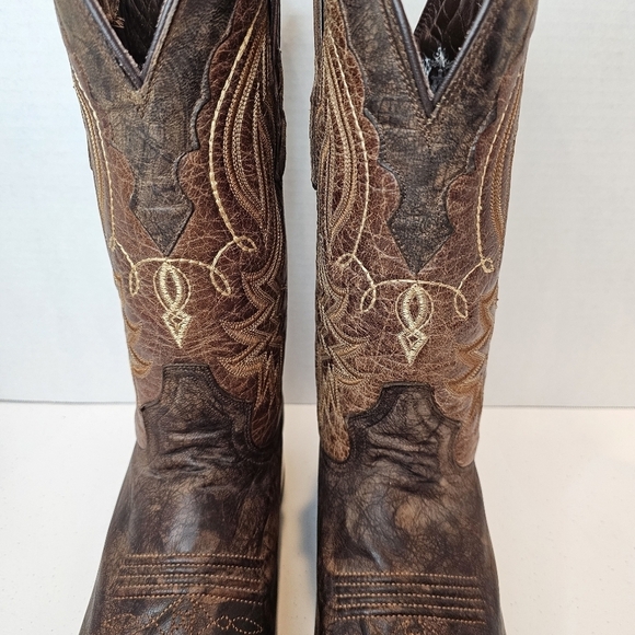 Tanner Mark Men's Leather Western Boots Size 10 Square Toe Embroidered - Picture 15 of 16